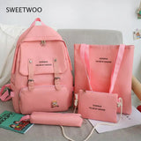 Waterproof Nylon Shoulder Bag Female Bagpack Large School Backpack