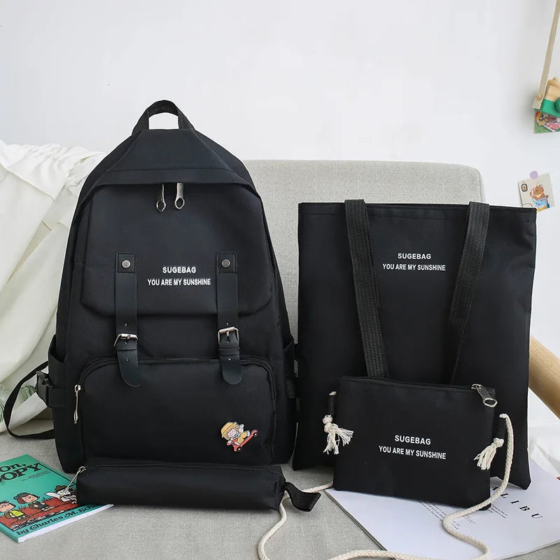 Waterproof Nylon Shoulder Bag Female Bagpack Large School Backpack