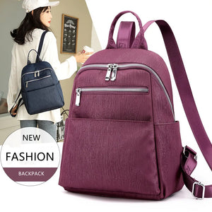 Waterproof Nylon Women's Backpack Large School Shoulder Bag