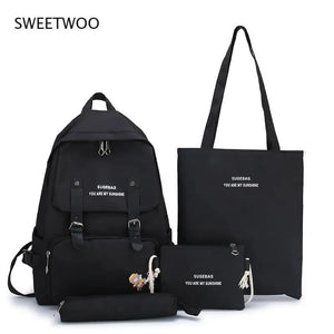 Waterproof Nylon Shoulder Bag Female Bagpack Large School Backpack