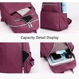 Waterproof Nylon Women's Backpack Large School Shoulder Bag