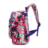 Floral Nylon Backpack Women Bag School Rucksack Bolsa