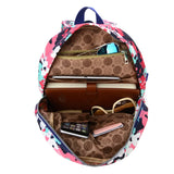 Floral Nylon Backpack Women Bag School Rucksack Bolsa