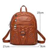 Women Soft Leather Backpack Female High Travel School Backpack