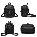 Women Soft Leather Backpack Female High Travel School Backpack