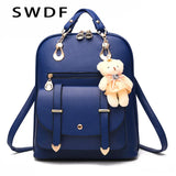 Women Pu Leather Backpack Teenager Girls School Rucksack Mochila Mujer