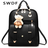 Women Pu Leather Backpack Teenager Girls School Rucksack Mochila Mujer