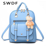 Women Pu Leather Backpack Teenager Girls School Rucksack Mochila Mujer