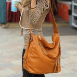 Women's Dual-use PU Leather Crossbody Shoulder Bag Tote Messenger Hobo Bag