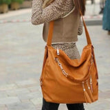 Women's Dual-use PU Leather Crossbody Shoulder Bag Tote Messenger Hobo Bag