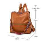 Teenage Retro PU College School Backpack Casual Rucksack