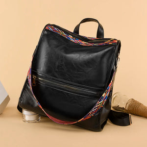 Teenage Retro PU College School Backpack Casual Rucksack