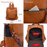Teenage Retro PU College School Backpack Casual Rucksack