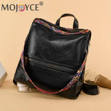 Retro PU College School Backpack for Women Teenage Large Capacity Travel Bag