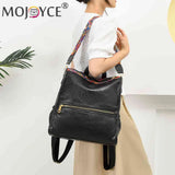 Retro PU College School Backpack for Women Teenage Large Capacity Travel Bag