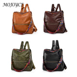 Retro PU College School Backpack for Women