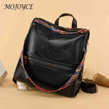 Retro PU College School Backpack for Women