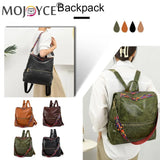 Retro PU College School Backpack for Women Teenage Large Capacity Travel Bag
