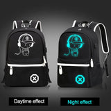 Luminous Animation School Bags USB Charge Anti-theft Laptop Backpack