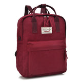 Women Oxford Casual Solid Students Preppy Backpack