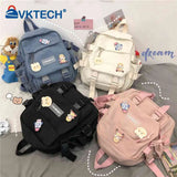 Nylon Women Backpack Student School Bag Unisex