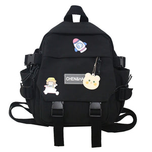 Nylon Women Backpack Student School Bag Unisex