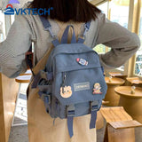 Nylon Women Backpack Student School Bag Unisex