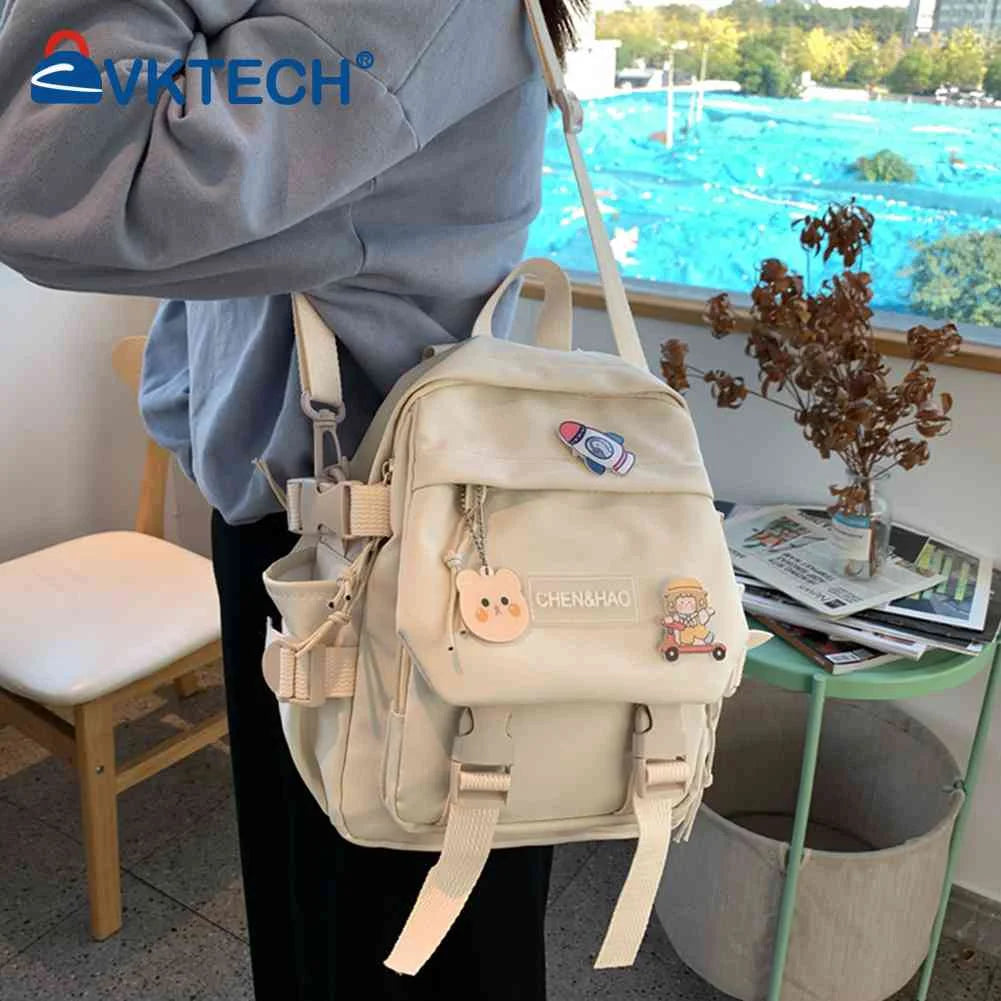 Nylon Women Backpack Student School Bag Unisex