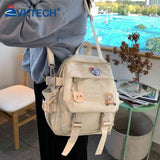 Nylon Women Backpack Student School Bag Unisex