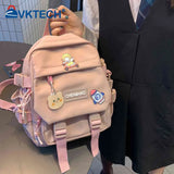 Nylon Women Backpack Student School Bag Unisex