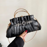 Women's Evening Handbag Small Shoulder Bag Metal Chain Messenger Bag