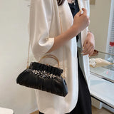 Women's Evening Handbag Small Shoulder Bag Metal Chain Messenger Bag