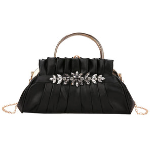 Women's Evening Handbag Small Shoulder Bag Metal Chain Messenger Bag