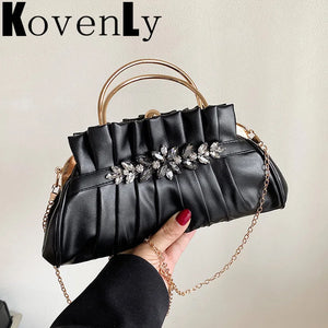 Women Evening Handbag Metal Chain Messenger Shoulder Bag