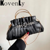 Women Evening Handbag Metal Chain Messenger Shoulder Bag