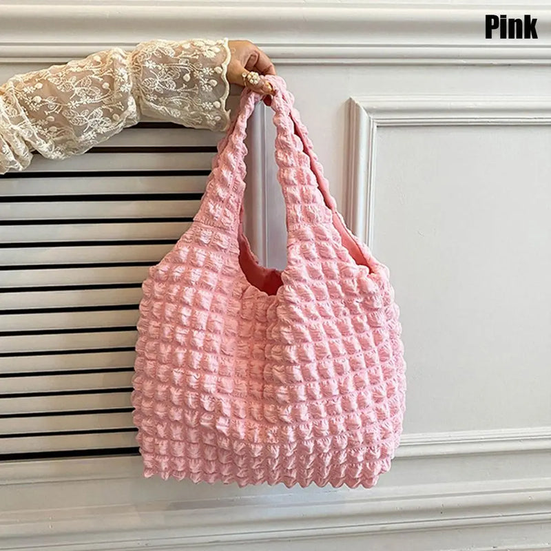 Rhombus Shoulder Bag for Women Soft Reusable Totes