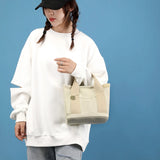 Canvas Shoulder Bag Large Beach Tote Fuzzy Kids Unisex Portable