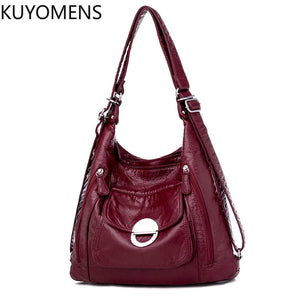 Women's Large Capacity Shoulder Bag Soft Pu Leather Crossbody Bag