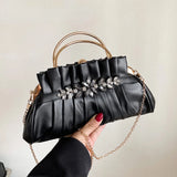 Women Evening Handbag Clip Buckle Shoulder Bag Chain Sac A Main Femme