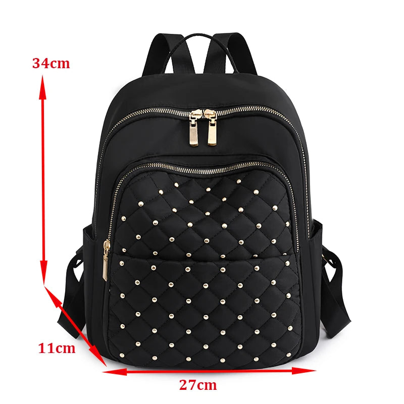 Nylon Backpack Women Big Travel Bag School Shoulder Bag