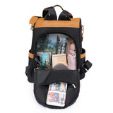 Nylon Backpack Women Big Travel Bag School Bags Patchwork Bag