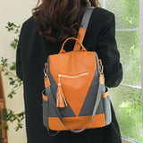 Nylon Backpack Women Big Travel Bag School Bags Patchwork Bag