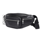 Stone Pattern PU Leather Chain Waist Bag Fanny Pack Satchel