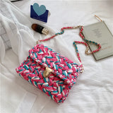 Hand Woven Bag Strip Thread Hook Knitted Women's Shoulder Bag