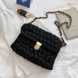 Hand Woven Bag Strip Thread Hook Knitted Women's Shoulder Bag