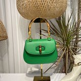 Bamboo Handle Women Handbags Shoulder Bags Pu Leather Crossbody Bag Vintage