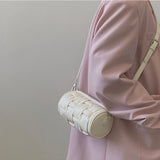 Barrel-shaped Women's Shoulder Bags Soft PU Leather Ladies Crossbody Bags