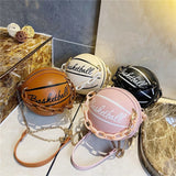 Women's Basketball Shoulder Bag with Acrylic Chain Strap
