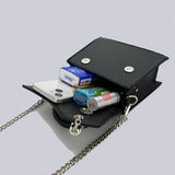 Y2k Vintage Beaded Square Shoulder Bag Chain Mini Crossbody Purse