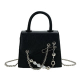 Y2k Vintage Beaded Square Shoulder Bag Chain Mini Crossbody Purse
